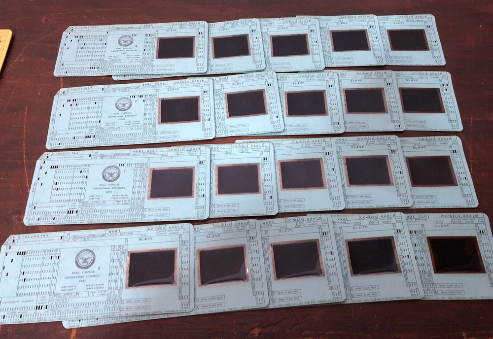 Lot of 20 Blue Data Engineering Microfiche Computer Punch Cards