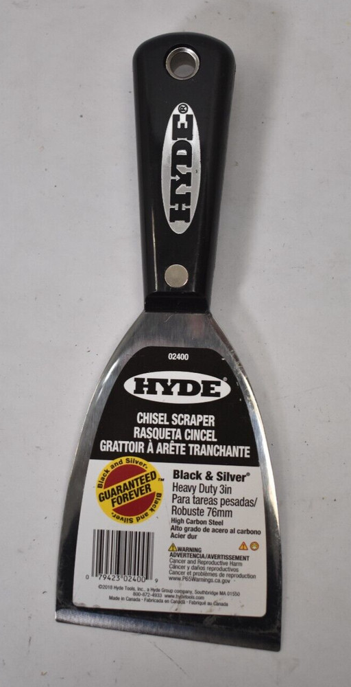 Hyde Chisel Scraper Black & Silver Heavy Duty 3" 02400 Edge Tool Painting