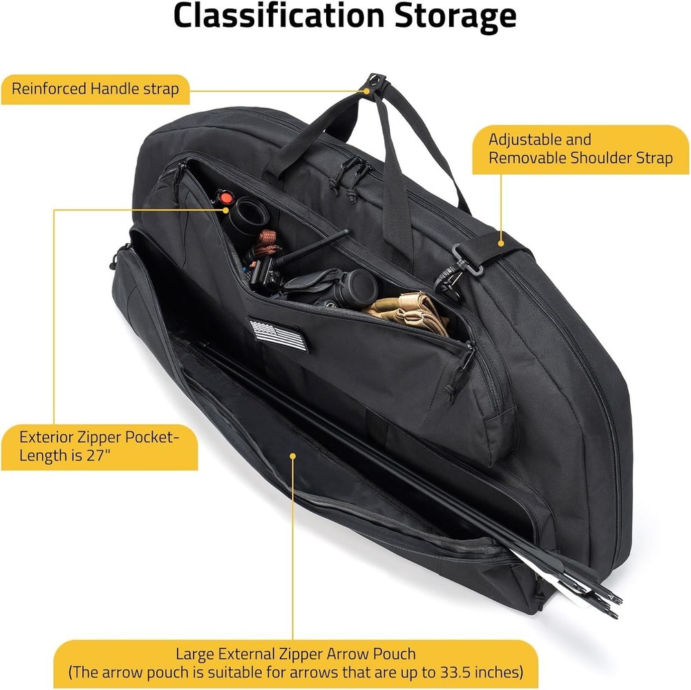 Archery Bow Case Soft Compact Arrow Bag With Backpack Strap 37 Inches