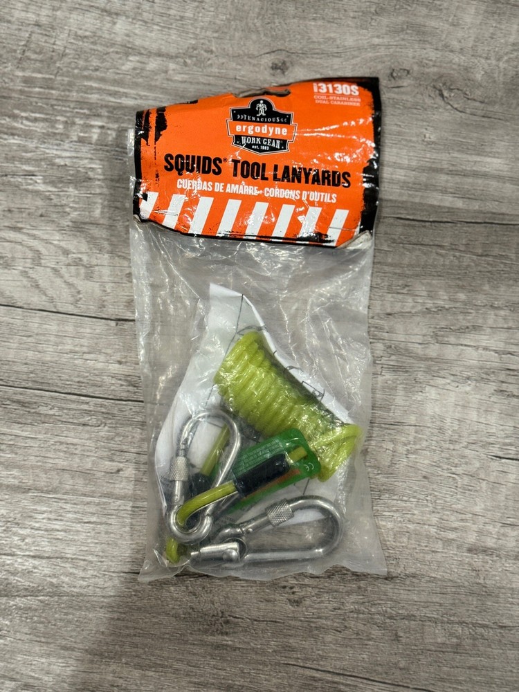ERGODYNE - Squids 3130S Coiled Cable Tool Lanyard (2 lbs. capacity)