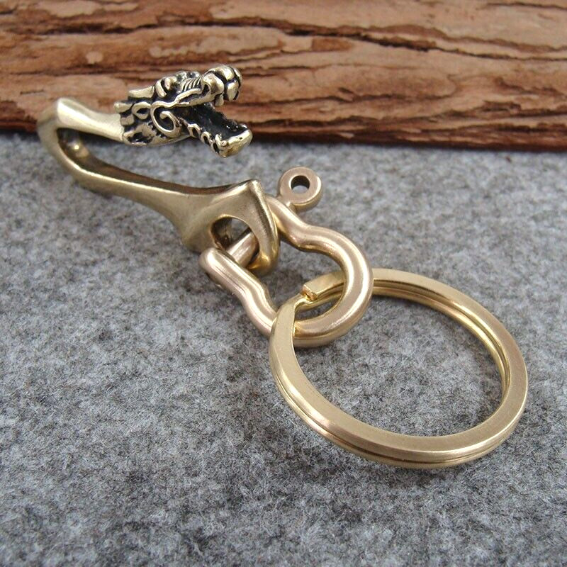 Solid Brass Keychains Keyrings Quick Release Belt Clip Key Chain Key Holder