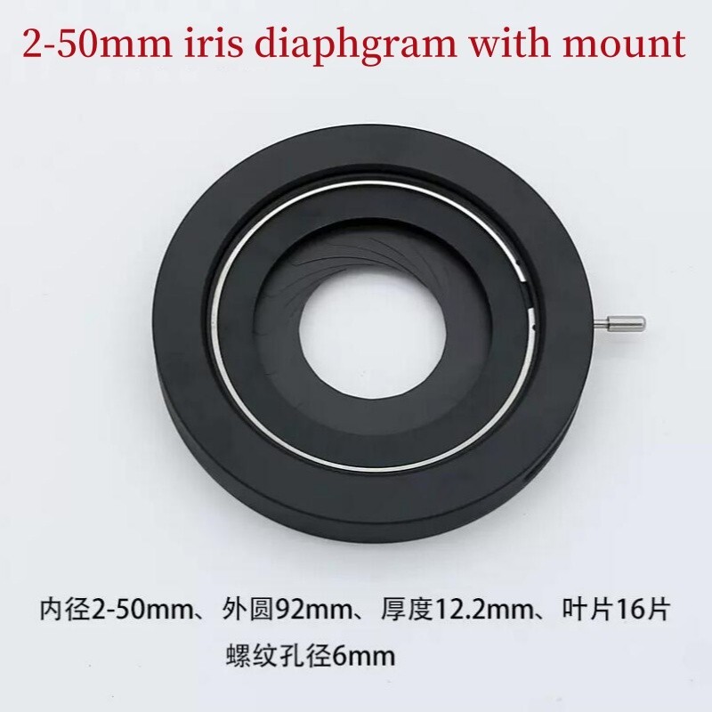 2-50mm iris diaphragm iris diaphragm 16 blade condenser camera module with mount