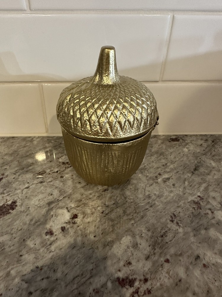Cast iron Gold Acorn Box HEAVY