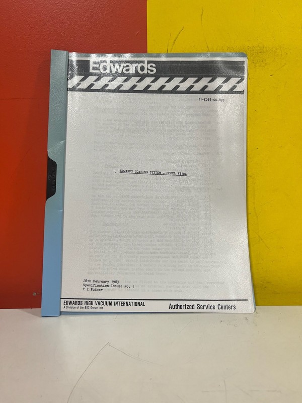 Edwards 11-8086-00-895 8510A System Specification Issue