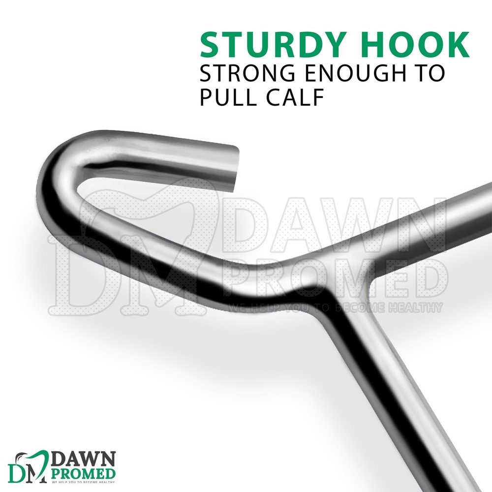 2 Pcs Calf Puller Chain Hook Handle Cow Birth Calving PVC Grip Vet Instruments