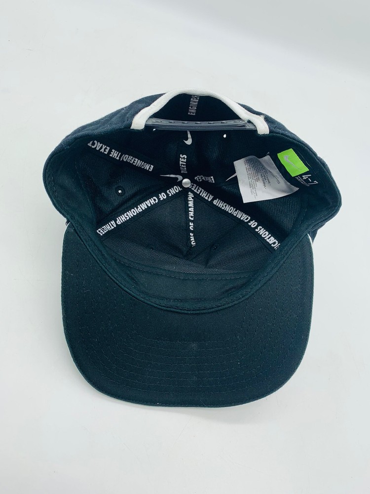 Nike Just Do It SnapBack Hat Black White Box Logo Size 4-7