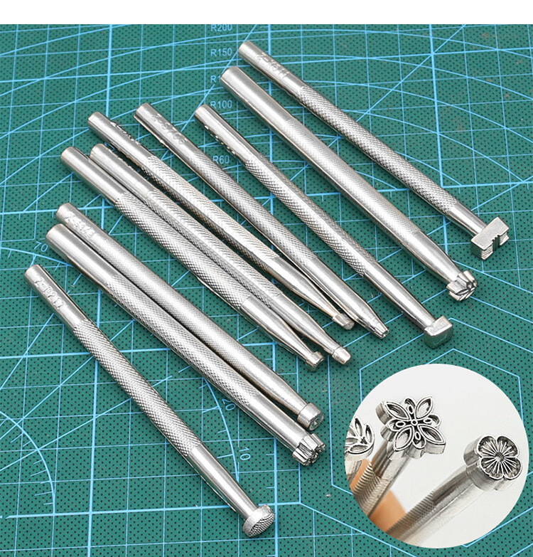 20Pcs/Set Metal Leather Pattern Stamping Tools Set Carving Printing Stamps