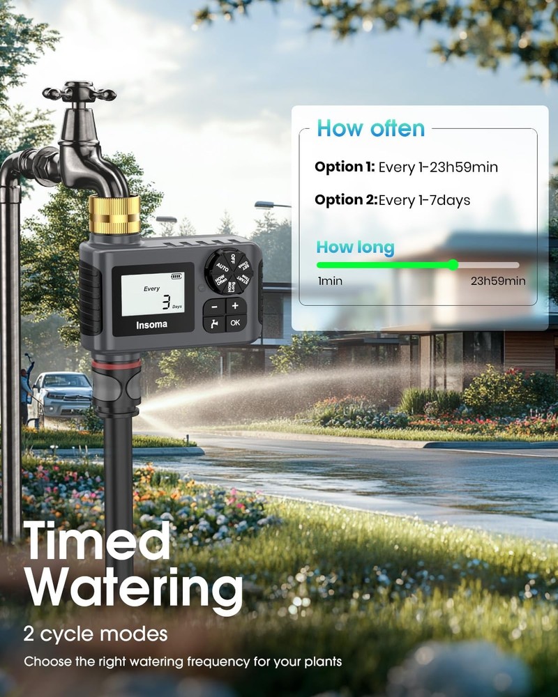 Garden Hose Water Timer with Rain Delay Automatic Drip Controller