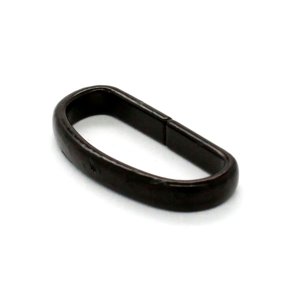 Shiny Black Solid Brass Strap Loop 1.25" 1932-MB
