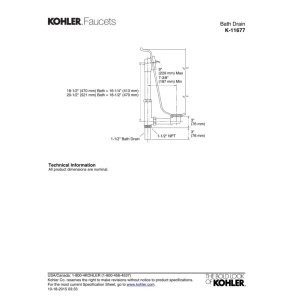 Kohler K-11677-CP Swiftflo Tub Waste