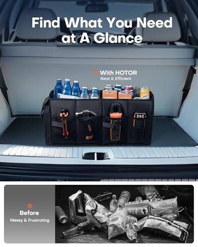 HOTOR Trunk Organizer - Car Organizer, Foldable Trunk organizer Medium Black
