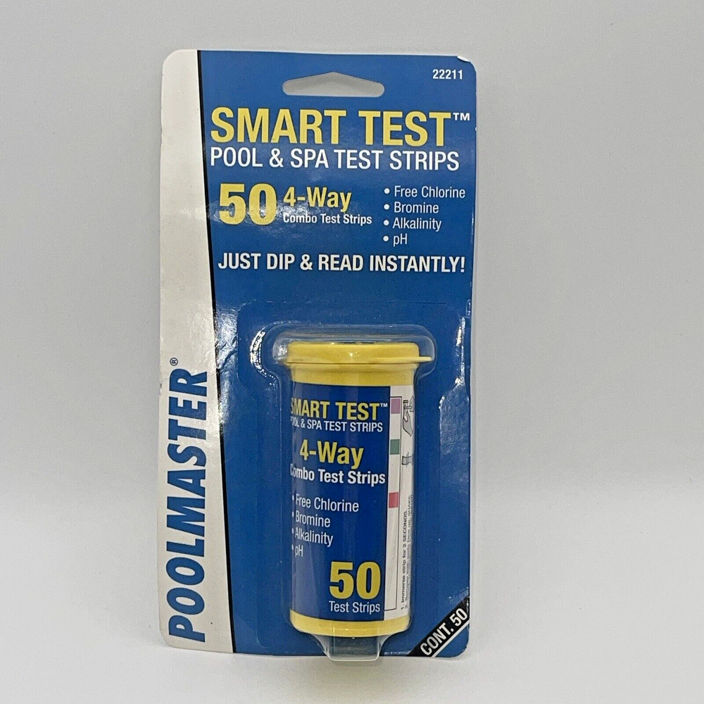 Poolmaster 22211 Smart Test 4-Way Pool Test Strips -NIB