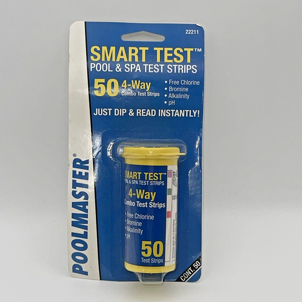 Poolmaster 22211 Smart Test 4-Way Pool Test Strips -NIB