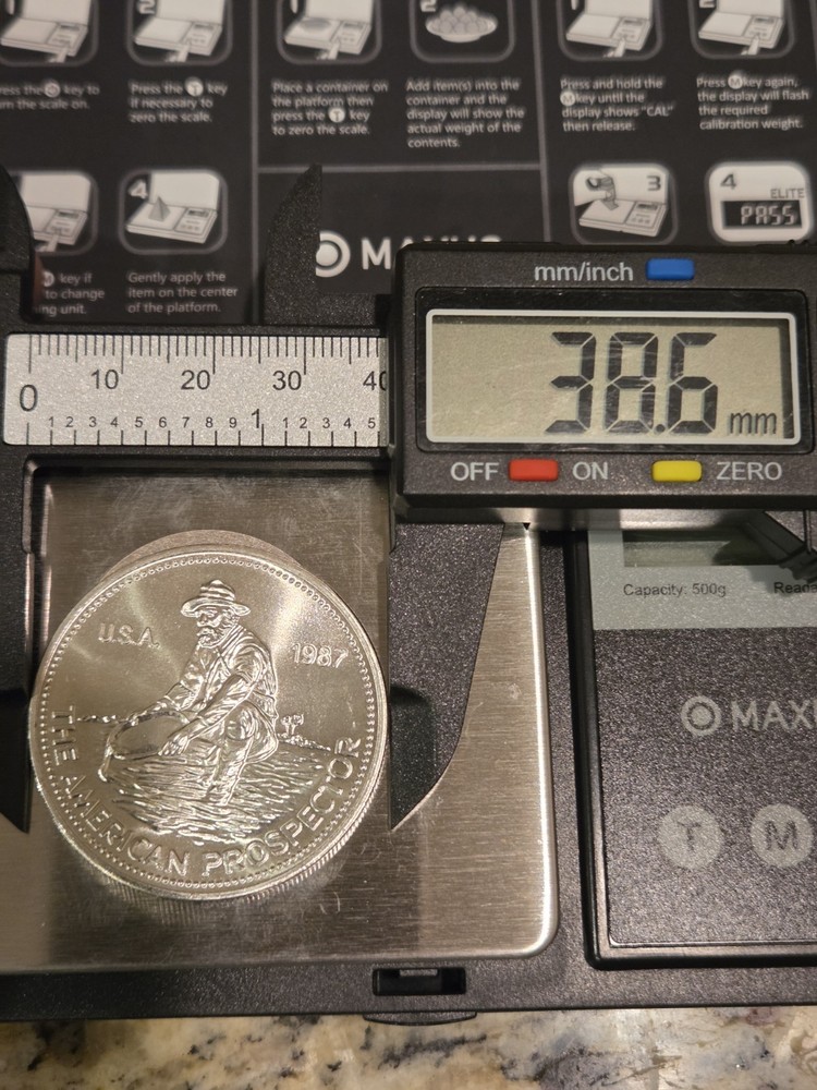 1987 1 oz Silver Round - Engelhard Prospector (Eagle Reverse)