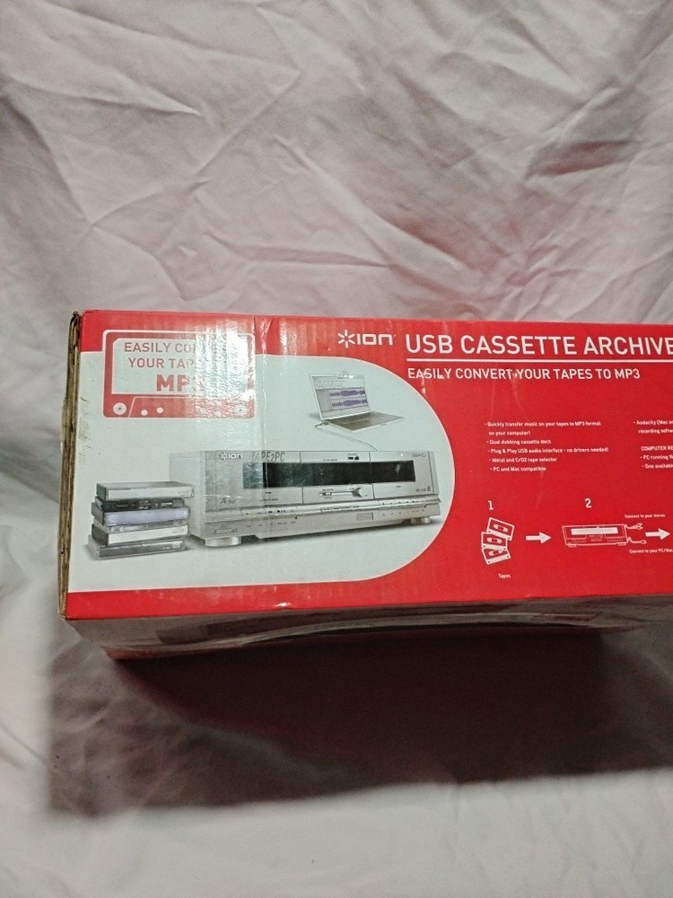 ION TAPE 2 to PC USB Cassette Deck Dual w/ Digital Conversion New Open Box.. Tp