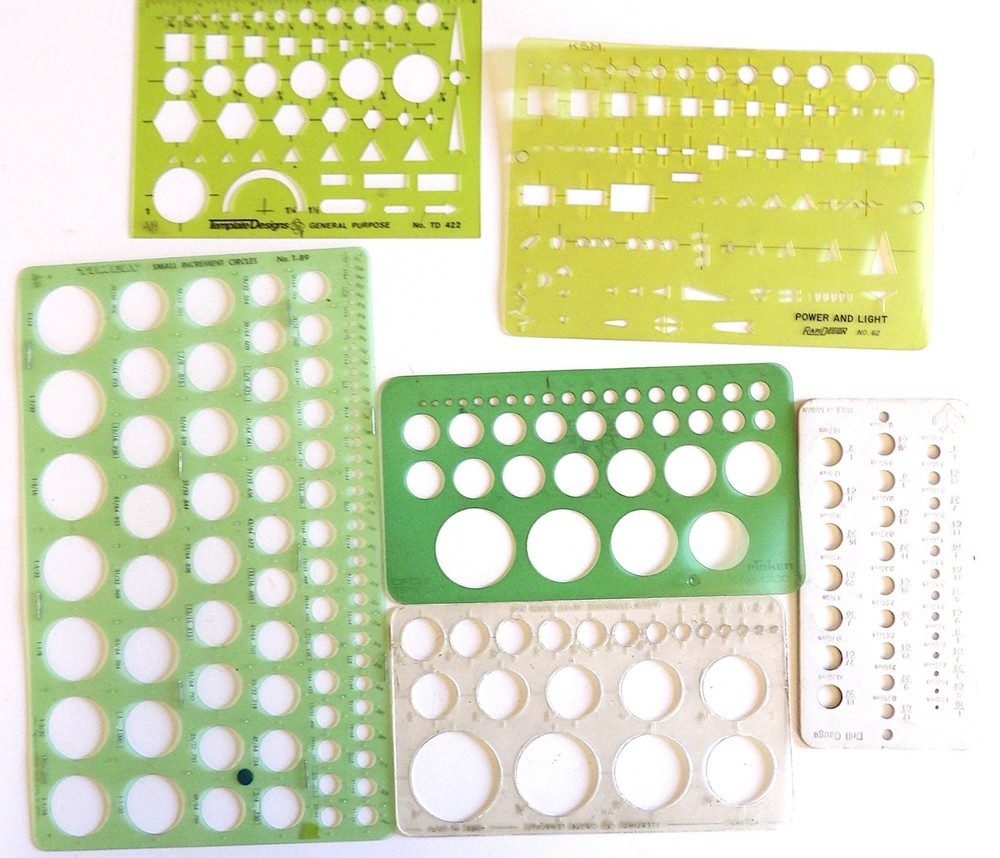 13 VINTAGE ENGINEERING AND DRAWING TEMPLATES