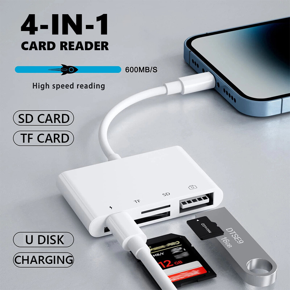 TF/SD Card Adapter Camera Reader Android Type-c For iPhone 17/16/15 Pro Max iPad