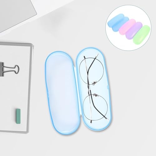 Portable Clear Plastic Glasses Case 5-Pack Eyeglass Storage Box Lightweight