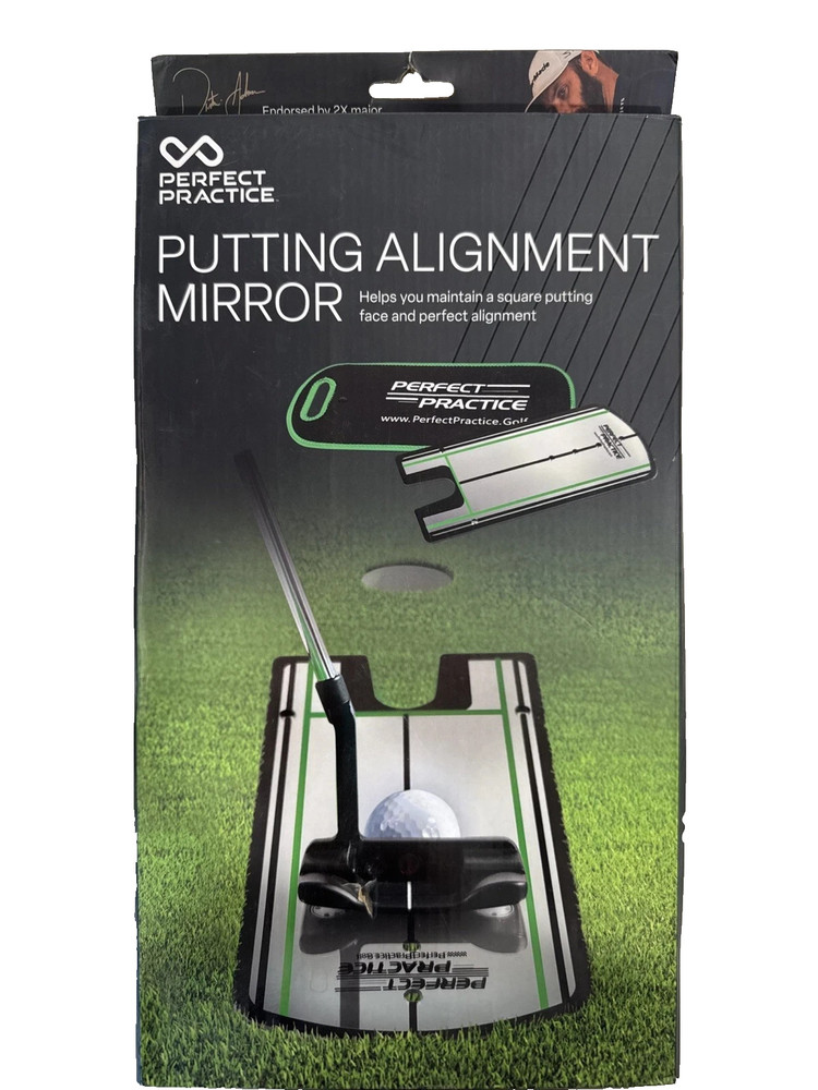 PERFECT PRACTICE Golf Putting Alignment Mirror - Reflective Black  - NEW IN BOX