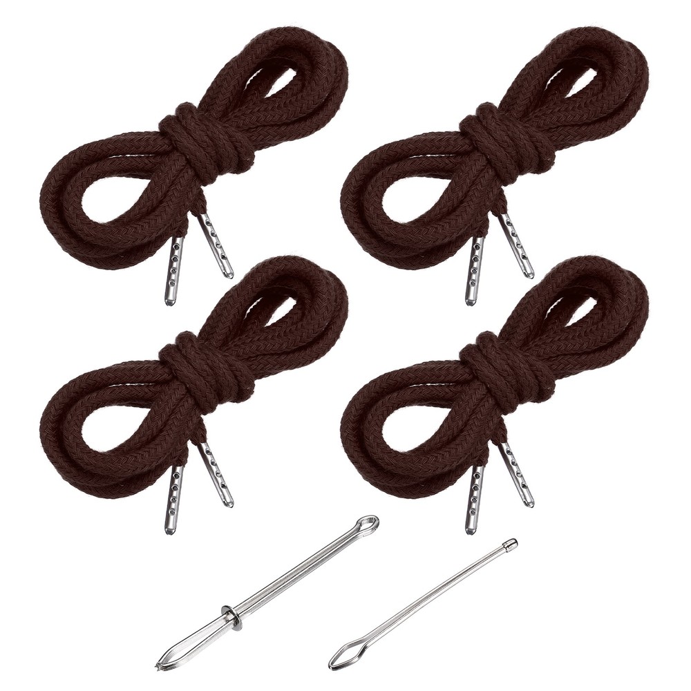 4pcs 51 Inch Replacement Drawstring Cords with Threaders, Coffee