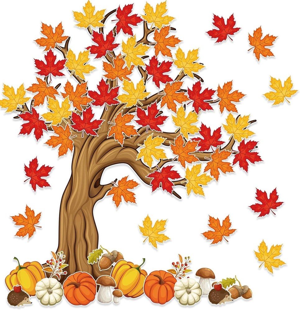 4Ft Big Tree Bulletin Board Set Spring Fall Summer Tree Bulletin Board Decora...
