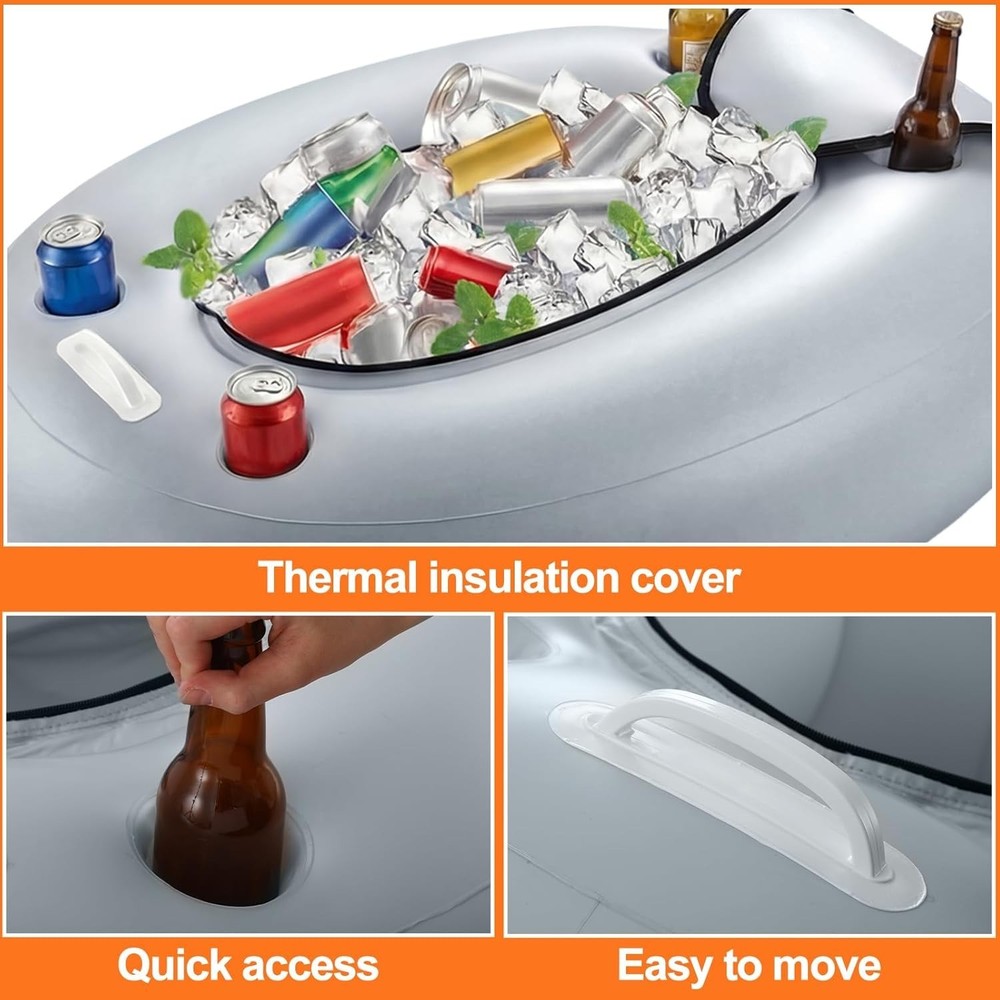 2 Pack Floating Coolers River Inflatable Cooler 40 Qt River Cooler Float W/ Lid