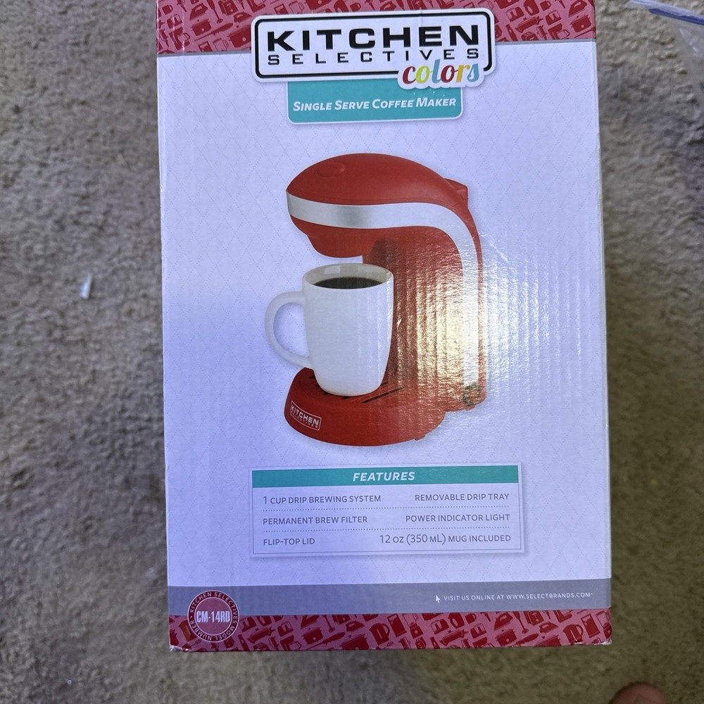 Kitchen Selectives (CM-14RD) Single Drip Coffee Lightly Used Red