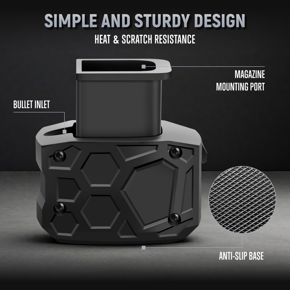 Magazine Speed Loader, Rapid Loader for Glock 9mm/.40sw, Black