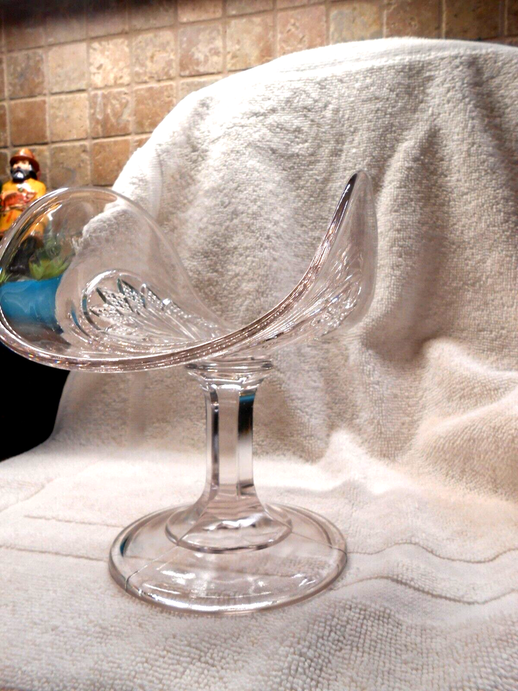 EAPG Glass Banana Stand c. 1900 Diamond Pattern