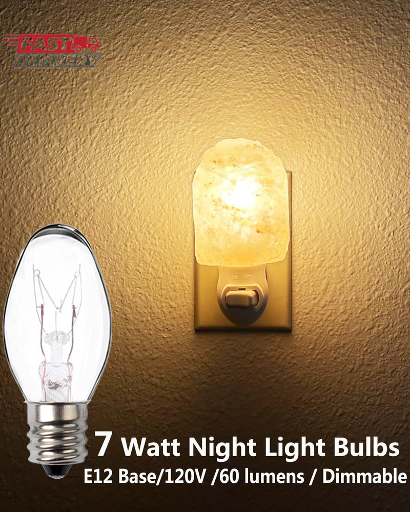 7 Watt Night Light Bulb Warm White Replacement Bulbs - E12 Window Candle Light B