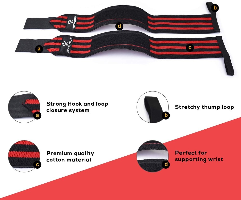 18" Adjustable Weightlifting Wrist Wraps with Thumb Loop for Ultimate Support