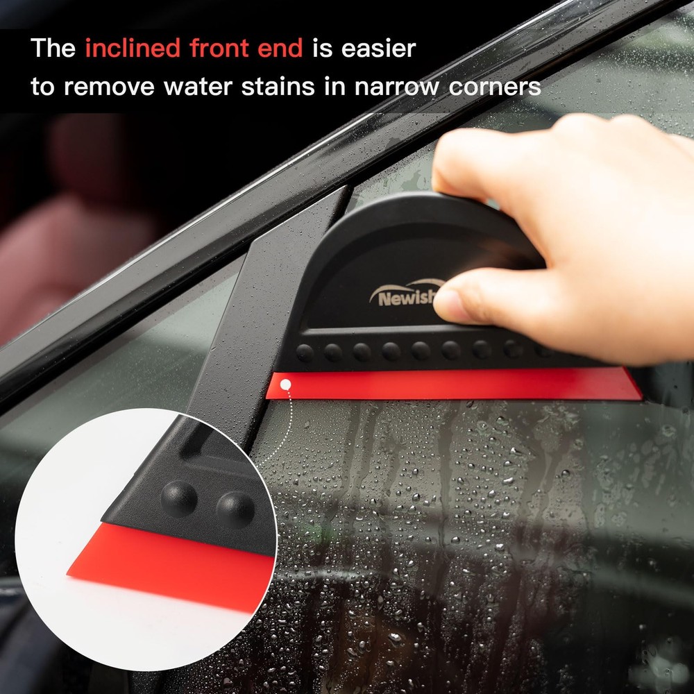 NEWISHTOOL Window Tint Squeegee Black Small Scraper for Red, Blue,