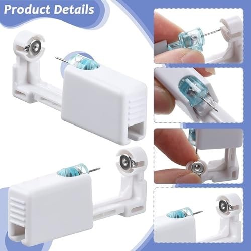Ear Piercing Gun Kit - 72Pcs Disposable Self Ear Piercing with Earrings & Clean