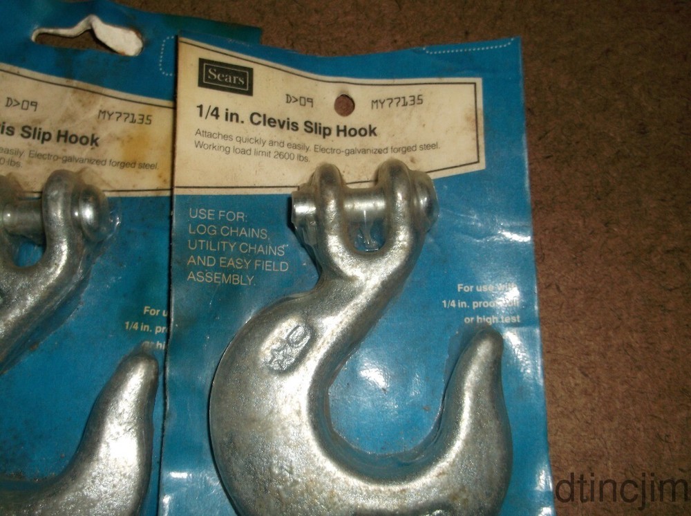 Sears 1/4 In. Clevis Slip Hook 3 Pc.