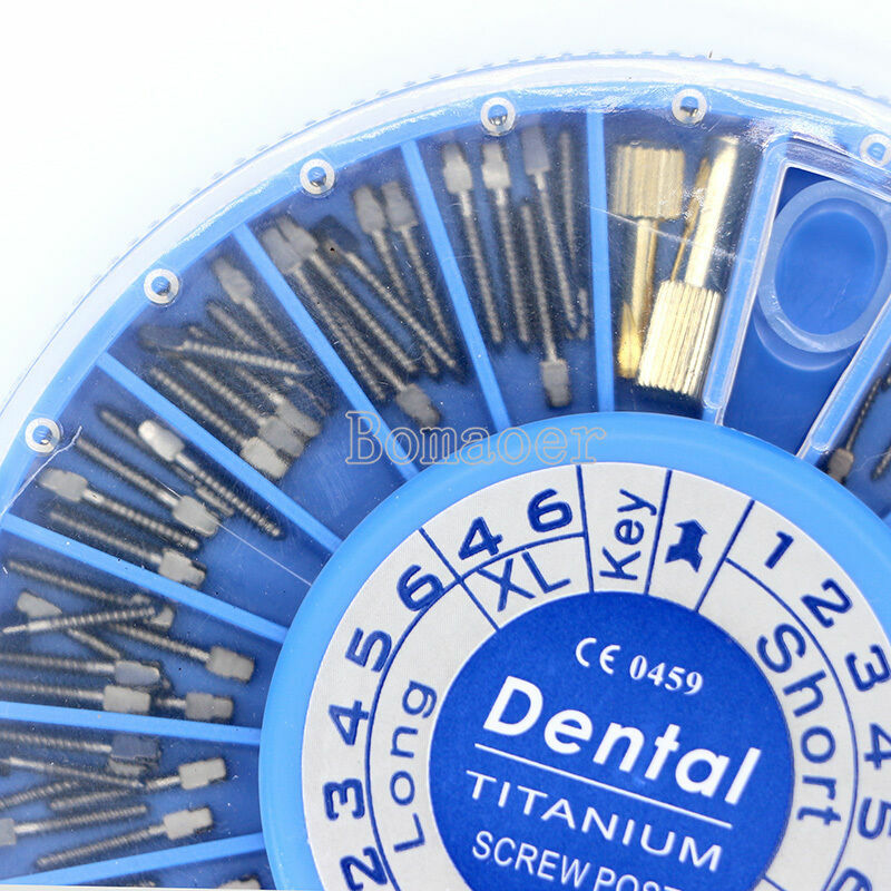 5×Dental Titanium Conical Screw Posts Cross Head Root Nail Assorted 120pcs/pack