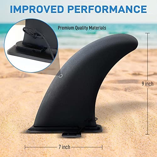 9" SUP Fin Replacement for Paddleboards - Quick Release, Tool-Free Install, Stab
