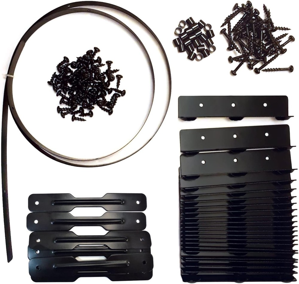 Deck Sunblind System Louver Bracket Kit, Black Steel Shutter Hardware for 48"