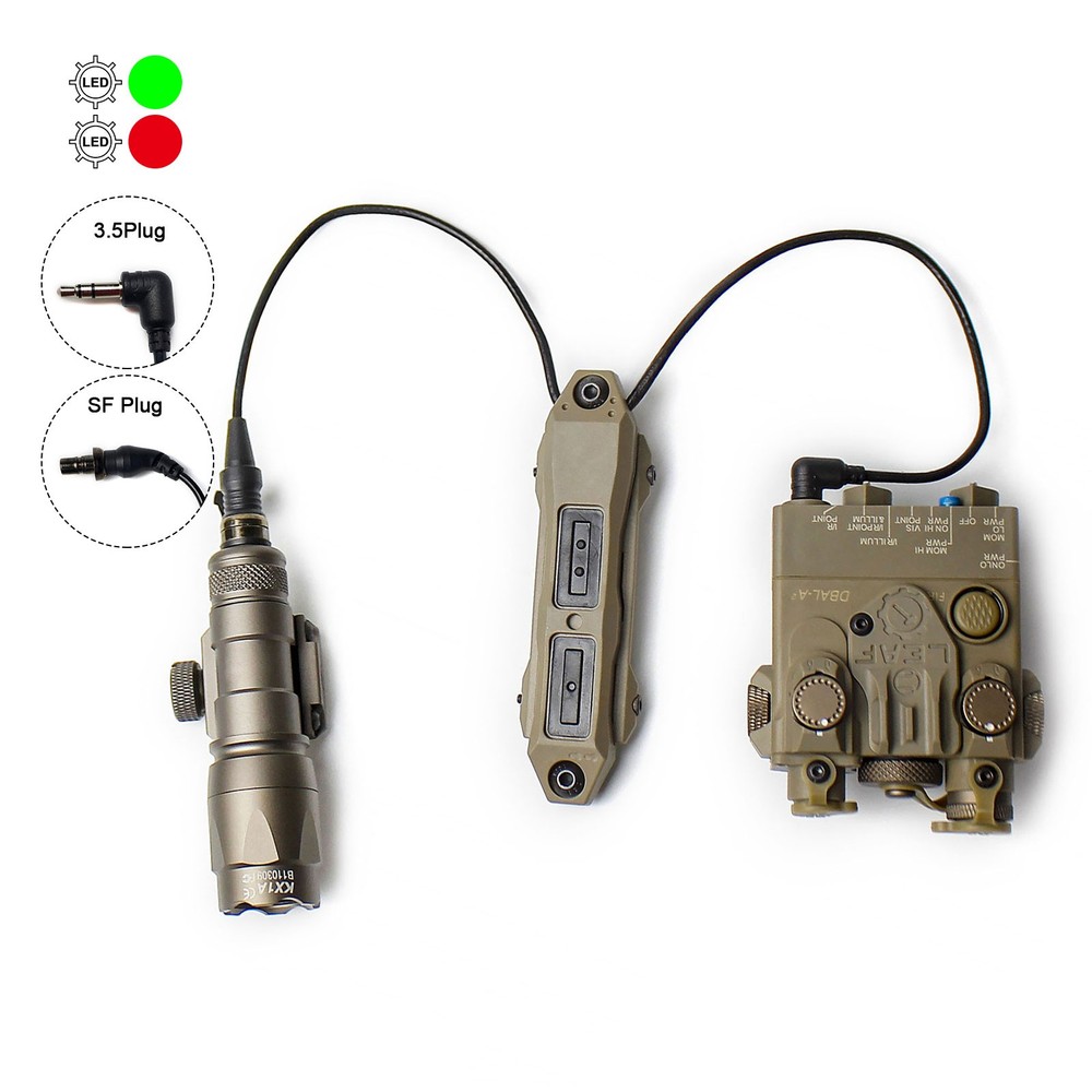 DBAL-A2 Tactical Green Red Indicator M300C Flashlight With Dual Function Switch