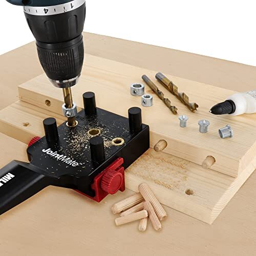 Self-Centering Dowel Jig Kit – Includes 3 Metal Bushing Sizes for Handheld Use