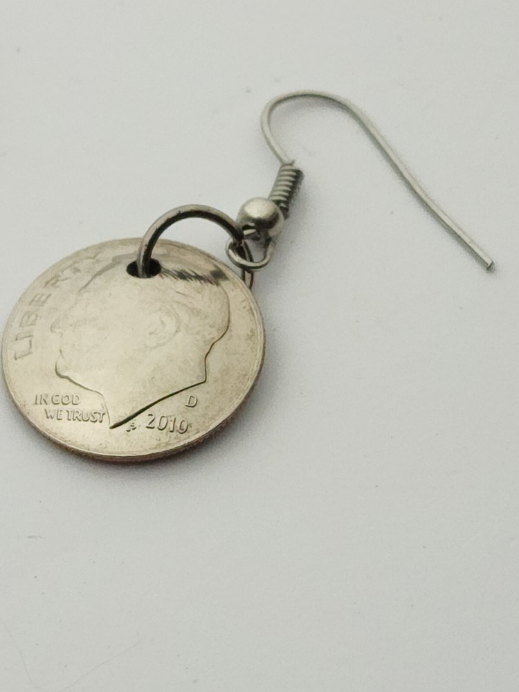 Eisenhower Dime Earrings Dime Convave Ike