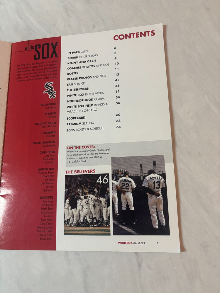 2005 White Sox Baseball Division Series Program/Scorecard- not scored