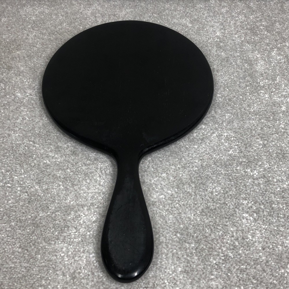 Vintage Solid Real Ebony Wood Hand Mirror Dressing Table Vanity mirror