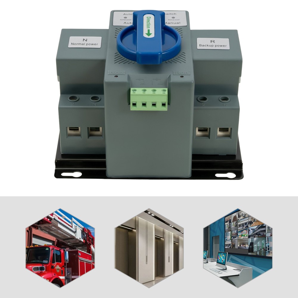 63A ATS Dual Power Automatic Transfer Switch for Generator Changeover Switch 2P