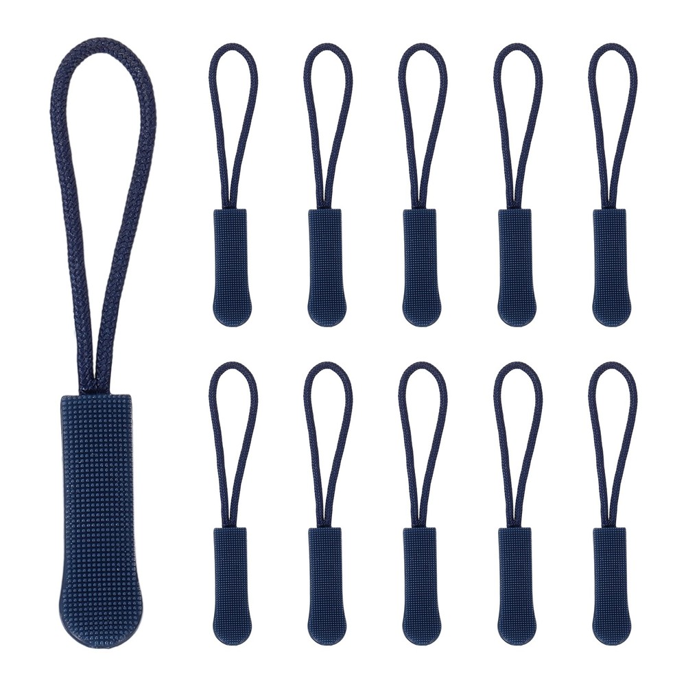 2.6" Zipper Pulls Replacement, 50 Pcs Nylon Cord Extension, Navy Blue