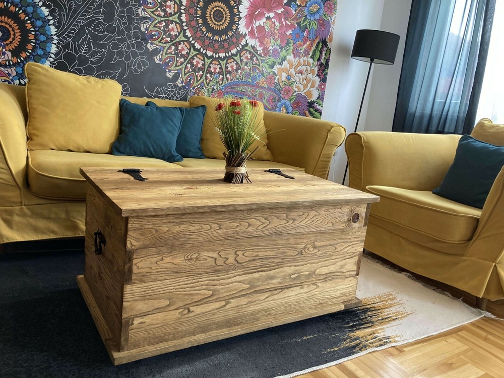 Wooden Trunk Chest - Steamer Trunk