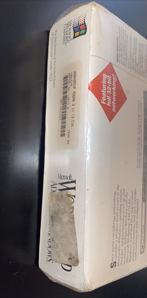 Microsoft Windows For Workgroups Operating System Version 3.11 Factory Sealed