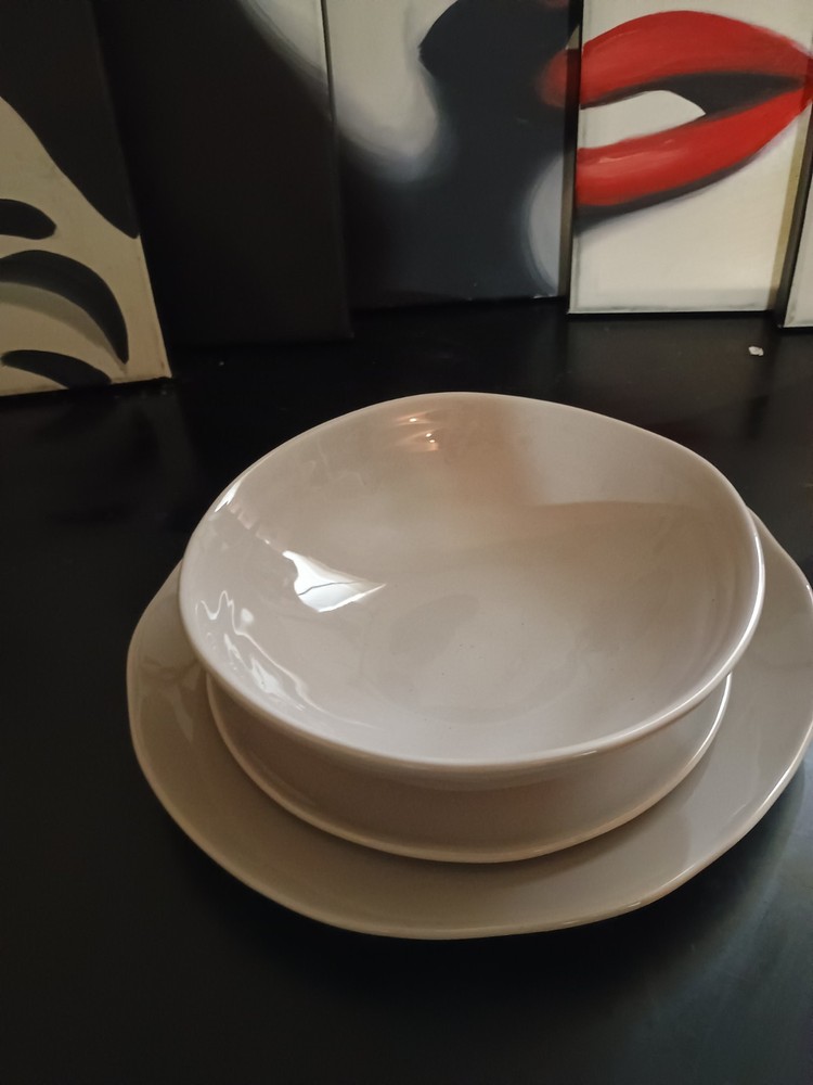Landing Kitchenware - Ceramic Organic Modern 12 - Piece Dinner Set - Gray