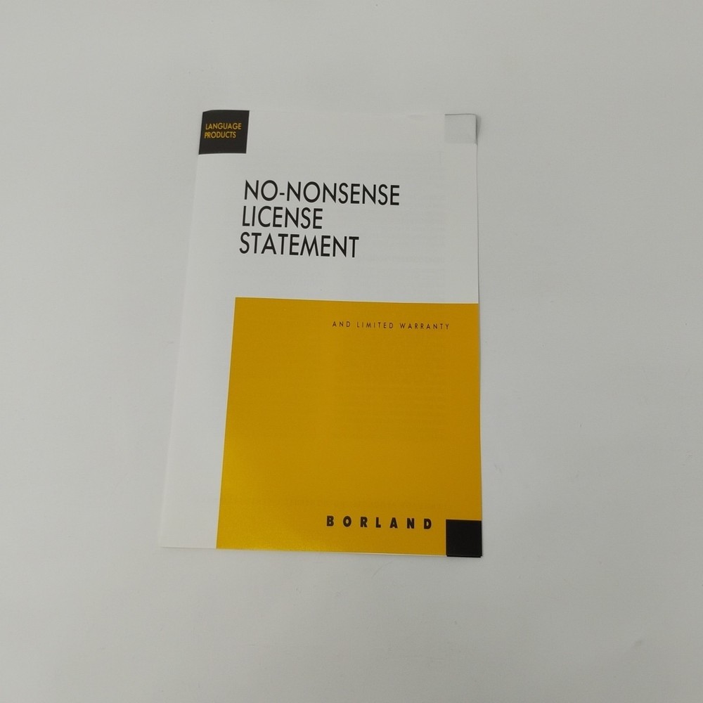 Borland Turbo Pascal With Objects Version 6.0 Professional Edition PC Software