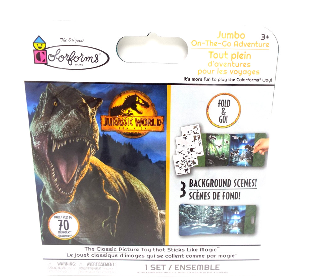 Jurassic World Dominion Dinosaurs Colorforms ~ 1 set has 3 background scenes NEW