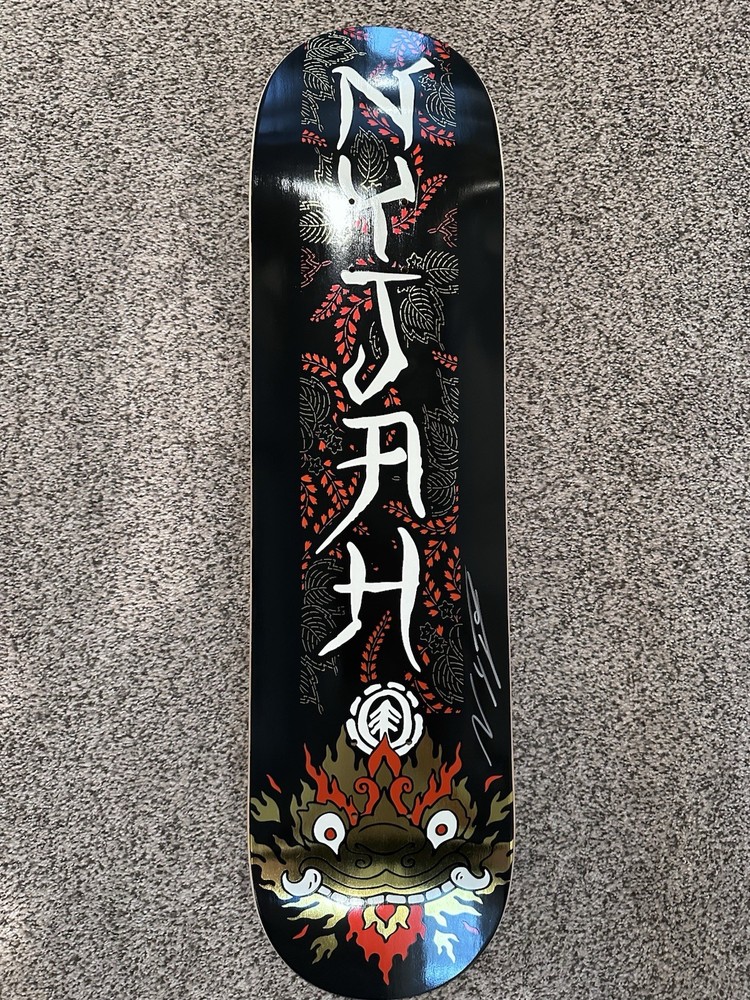 Signed! Element- Nyjah Huston rare gold foil deck- Berrics autograph